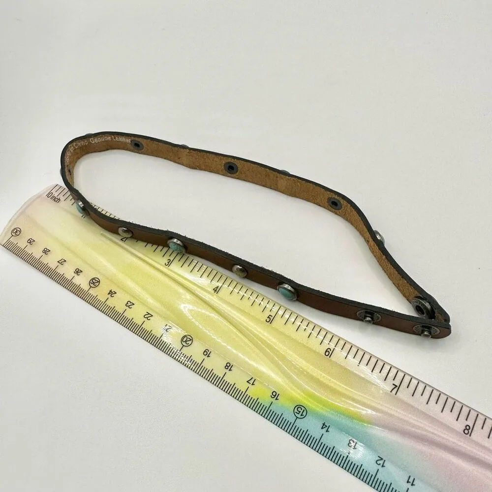 Brown leather and blue wrap bracelet - Image 5