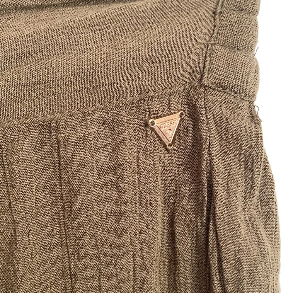 Olive Green Gauzy Split Leg Pants - Image 4