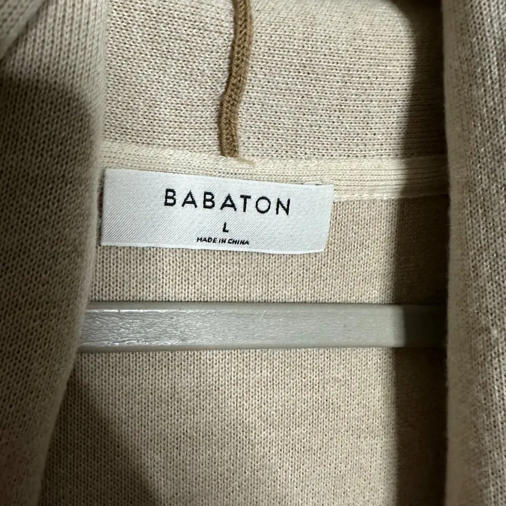 Babaton Beekman Cardigan Camel Tan Women's Size Large Open Front Aritzia - Image 6