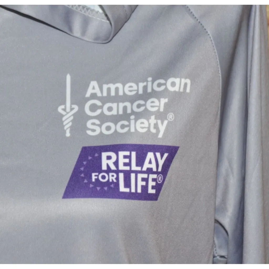 American Cancer Society Relay For Life Unisex M Purple Ombre Hooded Sweatshirt Size M - Image 3