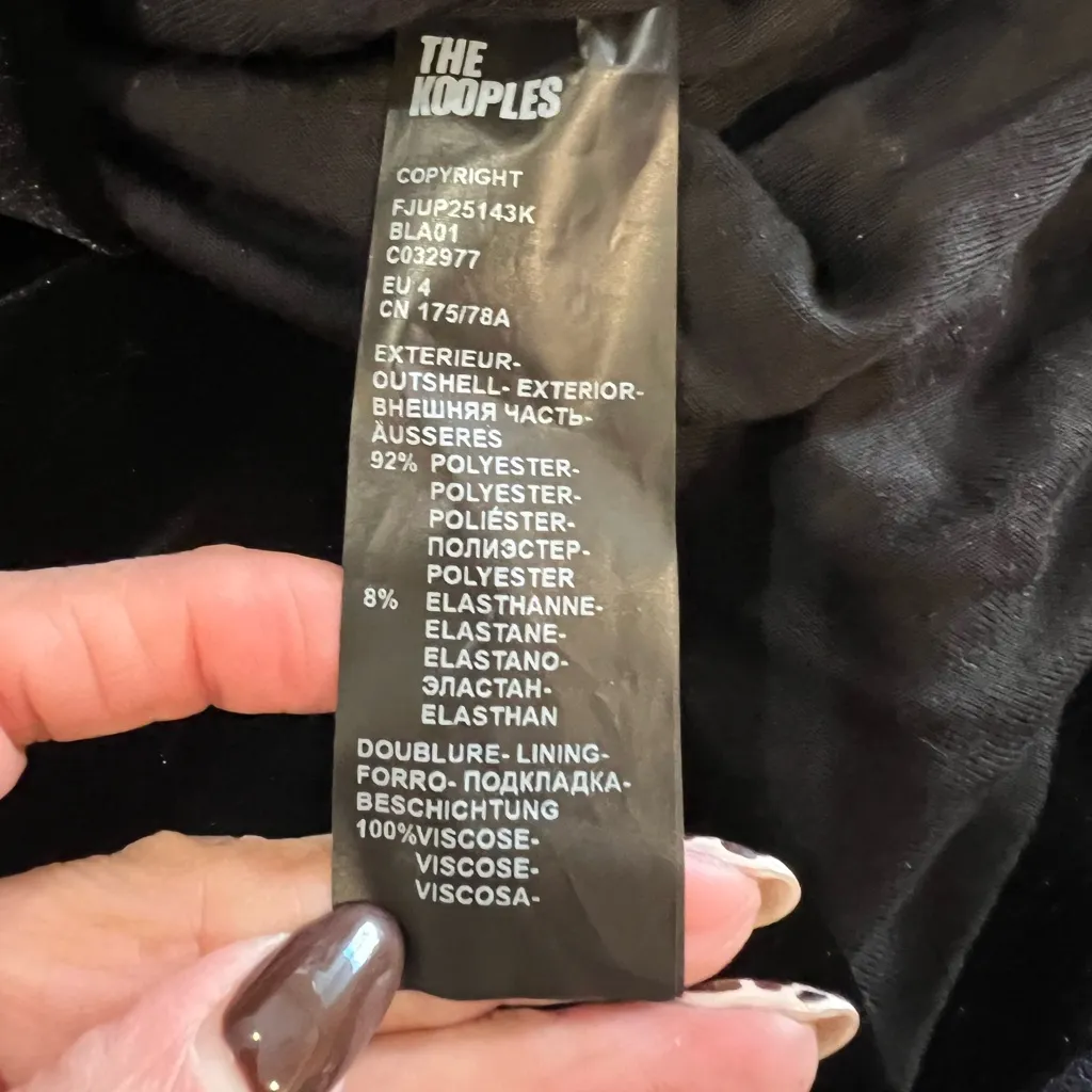 The Kooples Technical Fleece Ruched Mini Skirt Size FR 4 / Size 10/XL US NWT - Image 9