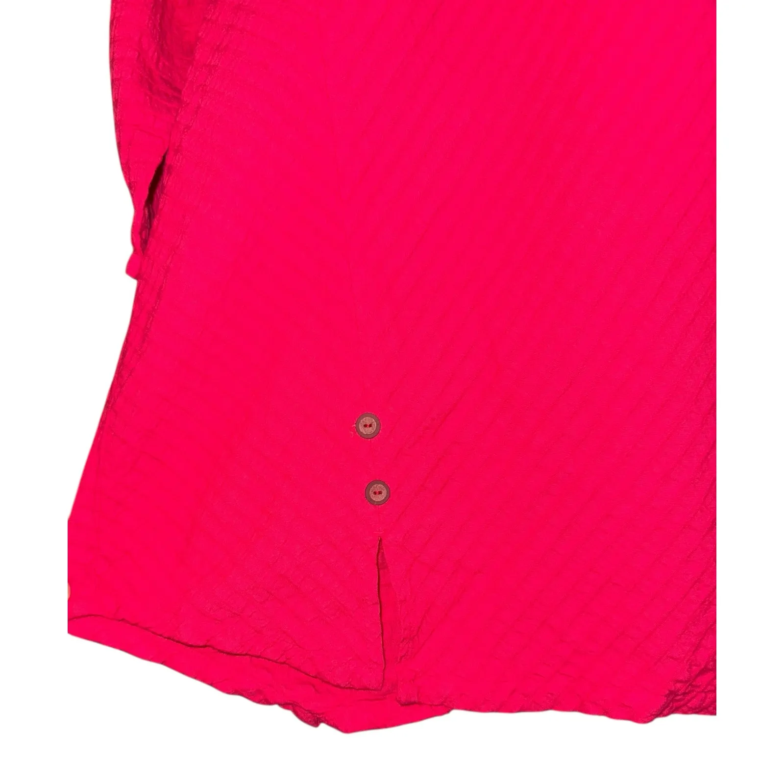 Focus Casual Life Asymmetrical Gauzy Textured Top Medium Lagenlook Art to Wear Pink - Image 2