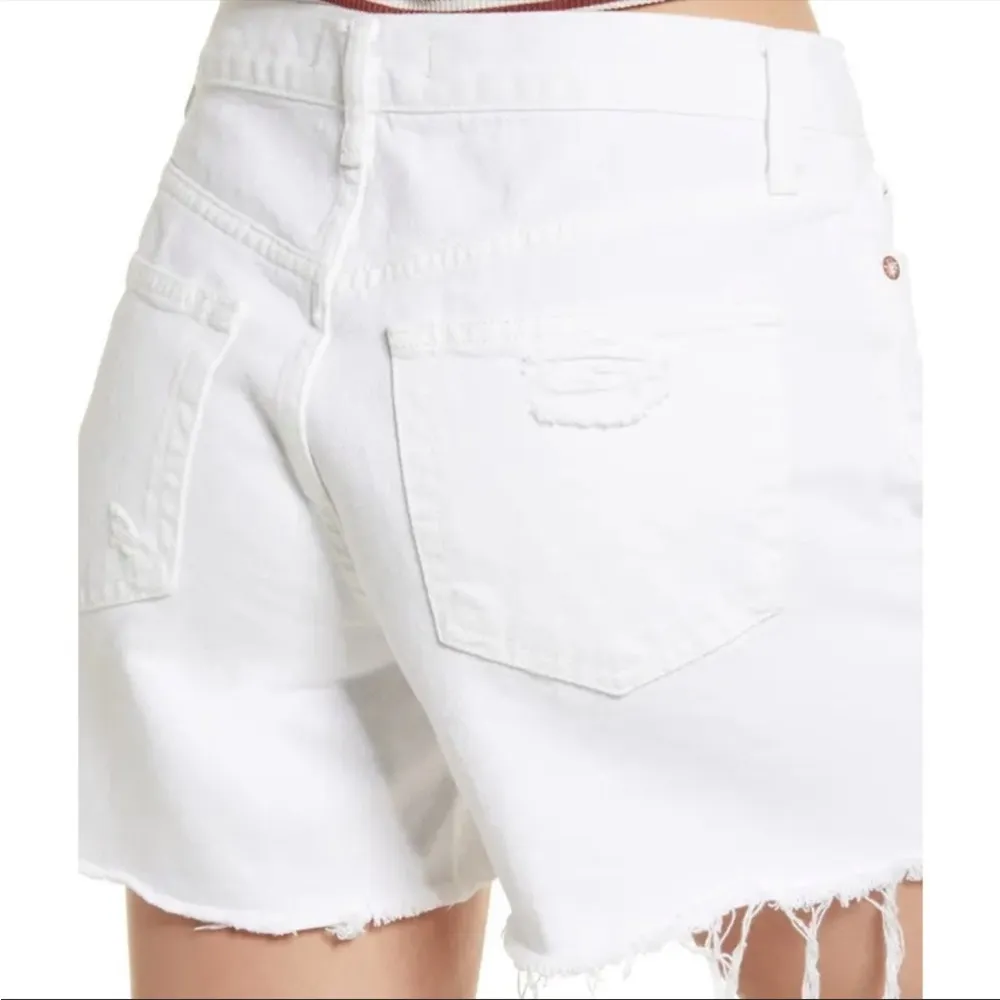 NWT Free People Maggie Distressed Shorts Optic White SZ-32 - Image 5