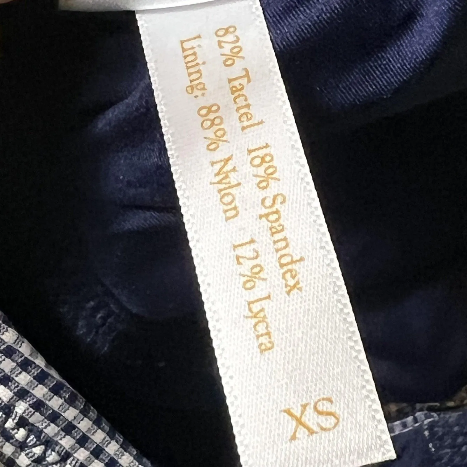 Draper James x Helen Jon One Piece Swimsuit Womens XS Navy Gingham Keyhole USA Blue - Image 9