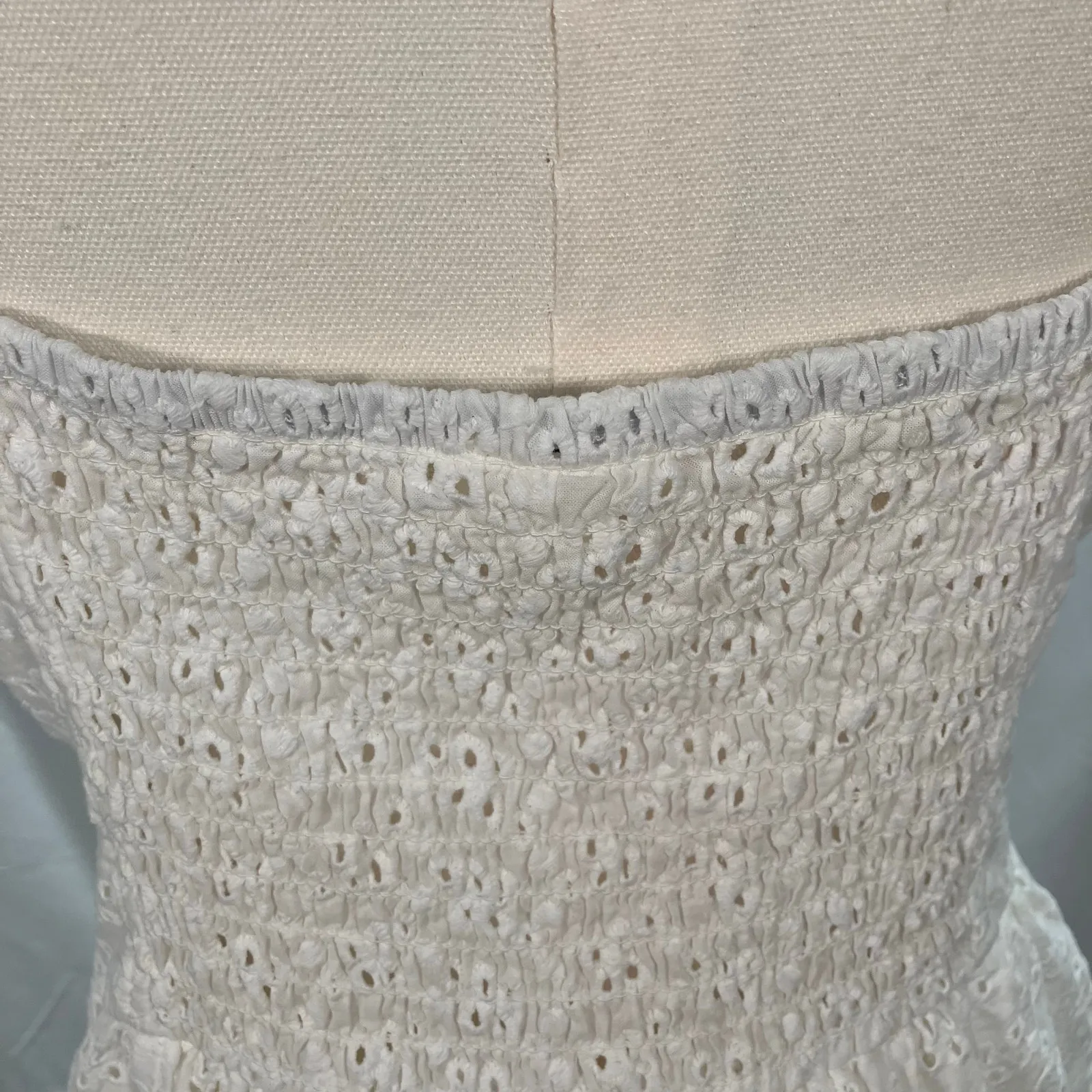 Selfie Juniors White Eyelet Dress Large Cotton Sleeveless Cute Summer Graduation - Image 9