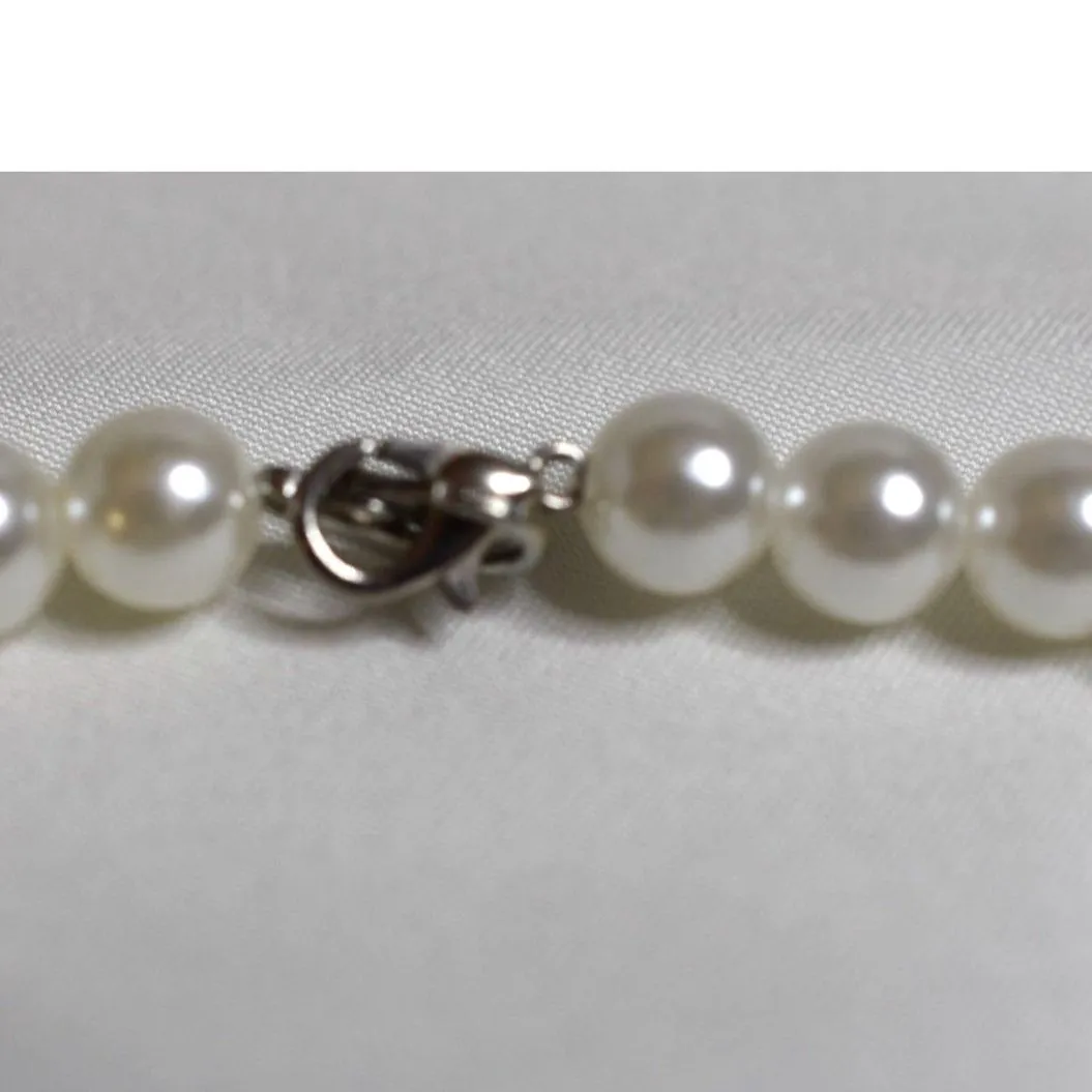 Vintage Bridal Prom Pageant Sophisticated Faux Pearl 15" Choker Necklace - Image 3