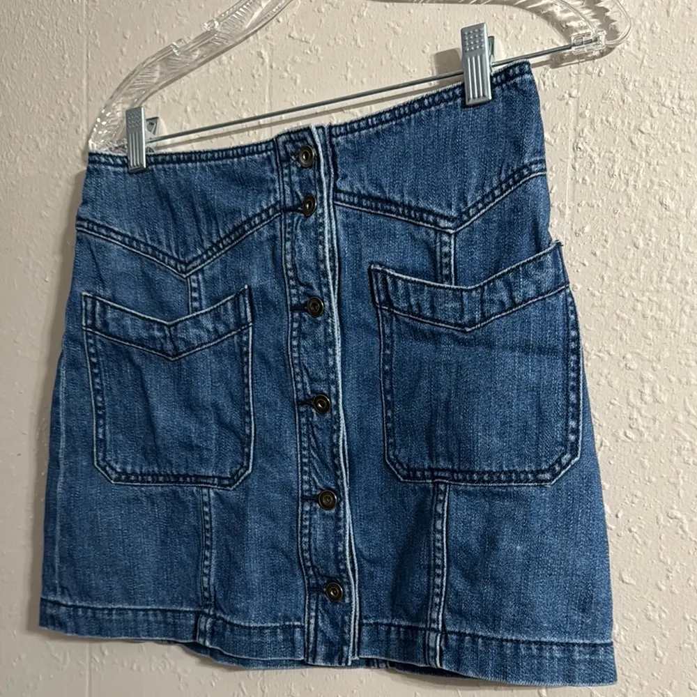 Free People Blue Mini Cargo Skirt - Image 2