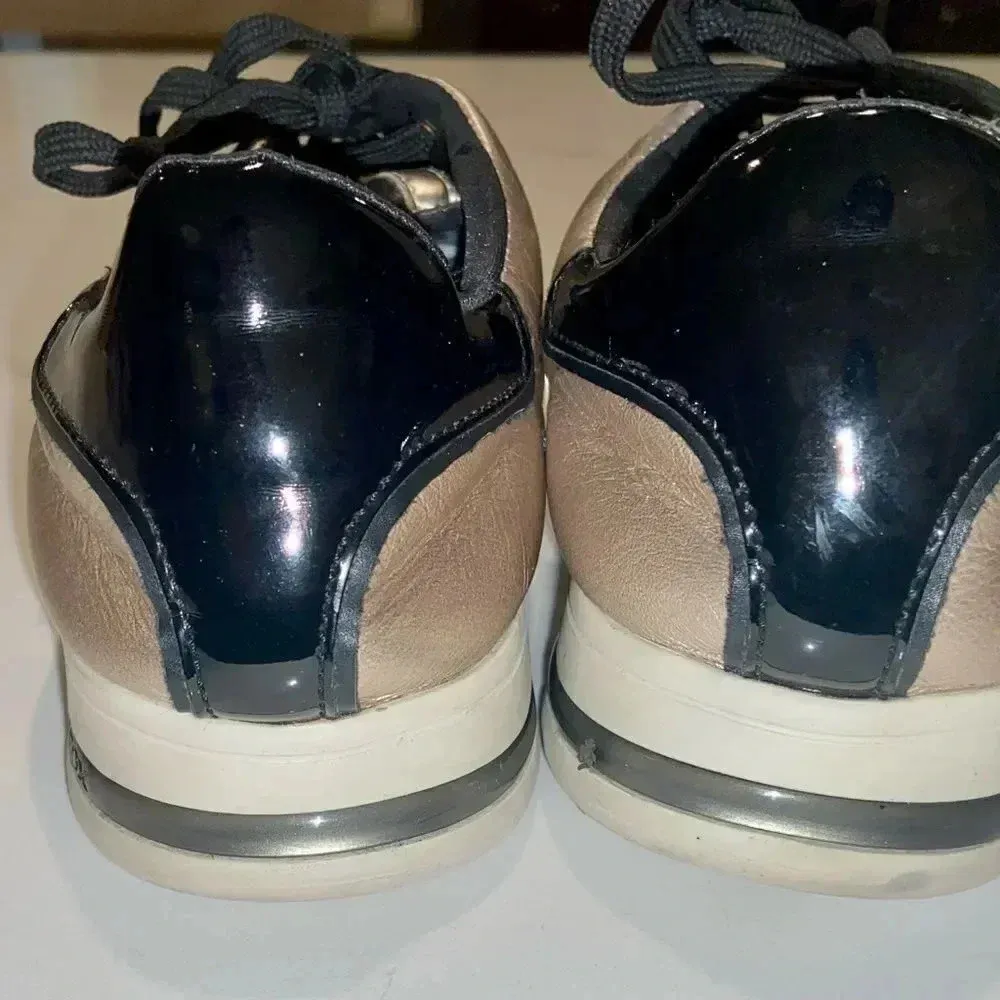Geox Respira Gold & Black Leather Sneakers Size 41 EUR or 10.5 US - Image 5