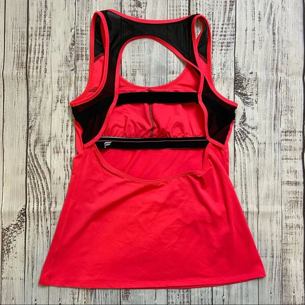 Fabletics Pink/Red with Black Mesh Gulf Tank Top.  Size Small. - Image 6