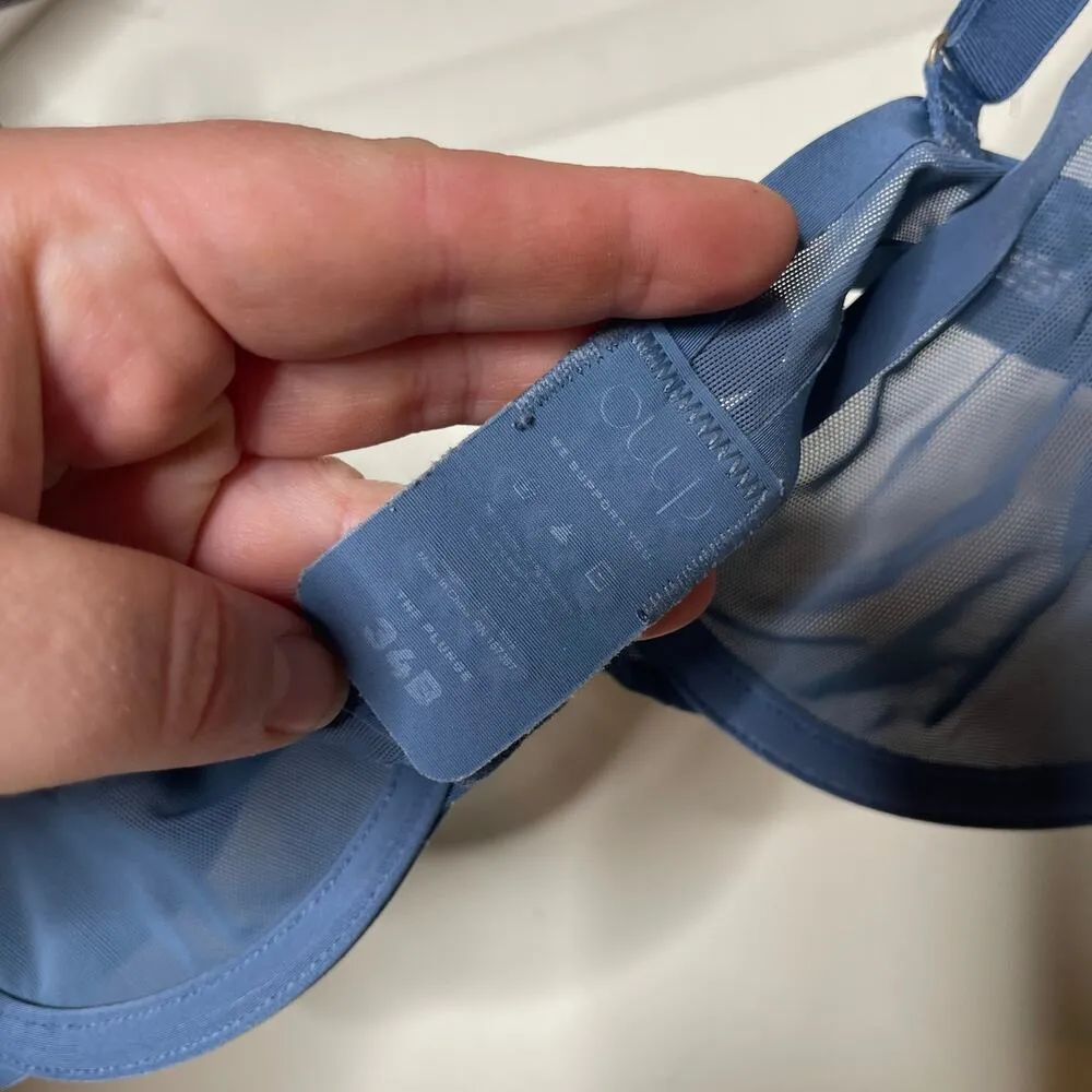 CUUP the plunge bluish grey bra 34 B Blue Size undefined - Image 4