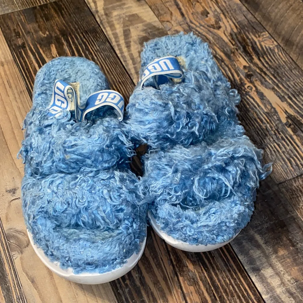 UGG Fluff Sugar Blue Sandals - Image 2