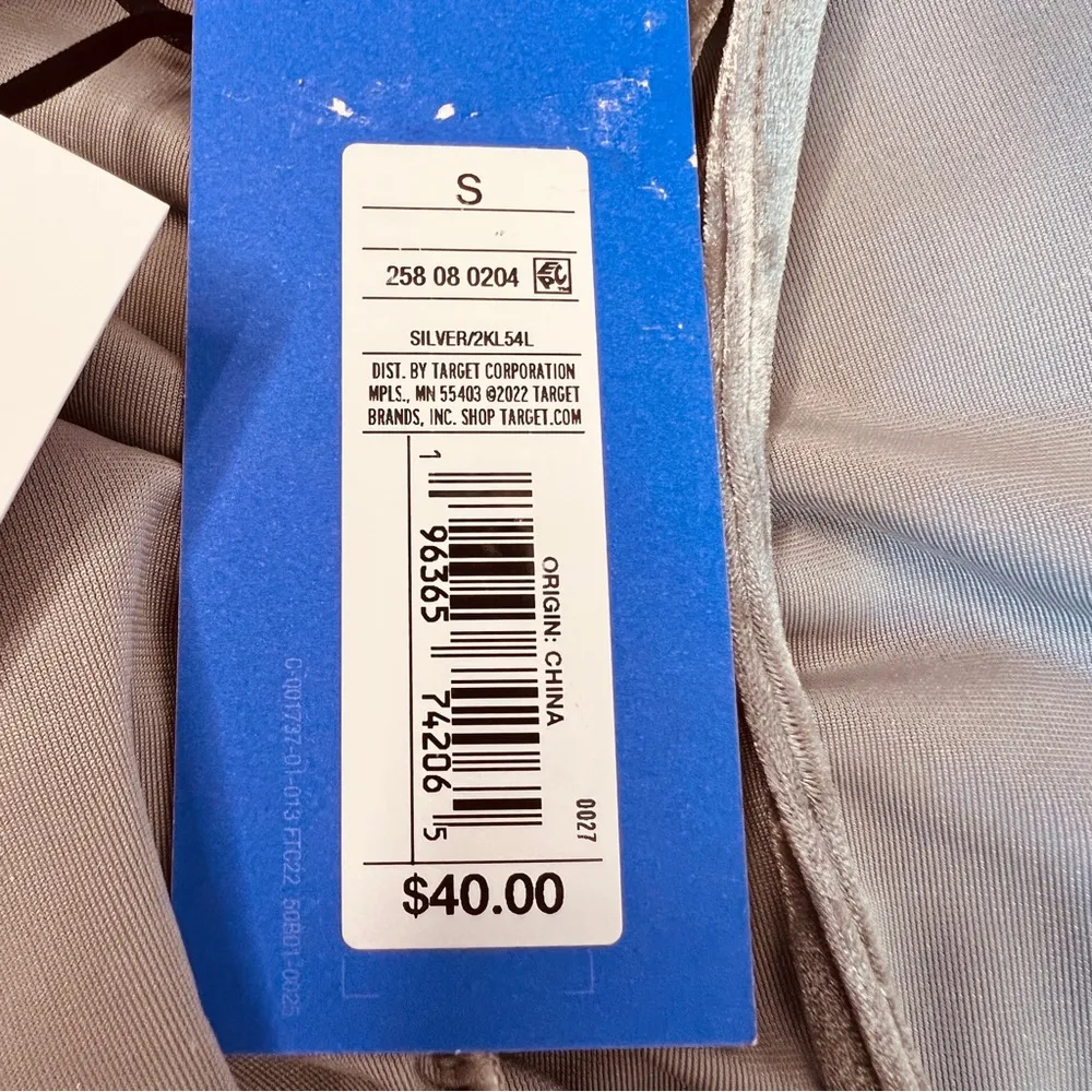 Future Collective Small Silver Velour Ruched Front Long Sleeve Open Back Dress - Image 10