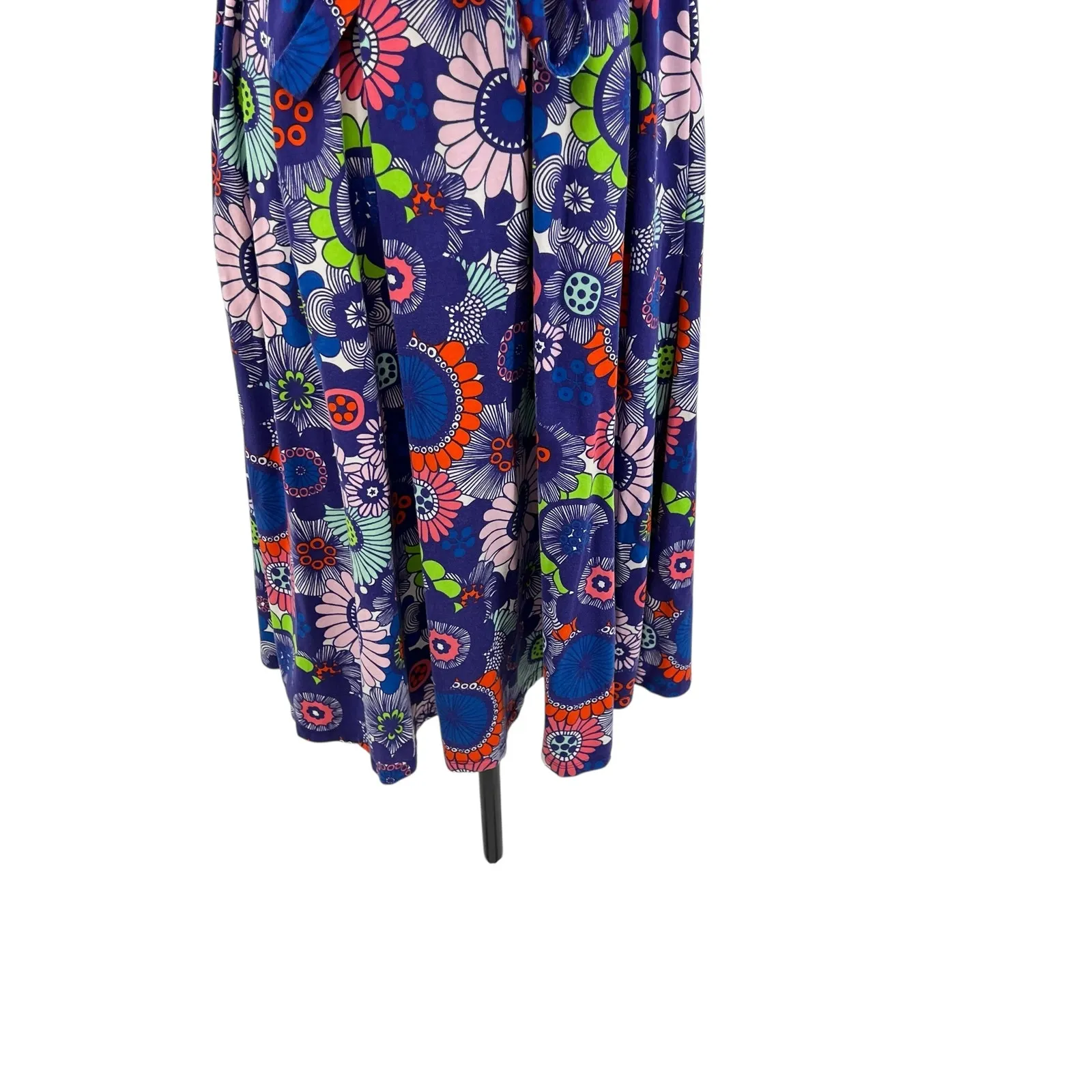 Marimekko Taimi‎ Dress Floral Print Cotton Retro Purple Multicolor Size XS - Image 5
