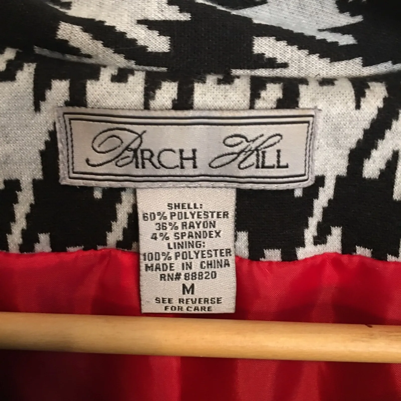 Birch Hill Customized Gray Black Houndstooth Knit Blazer Sz Medium - Image 6