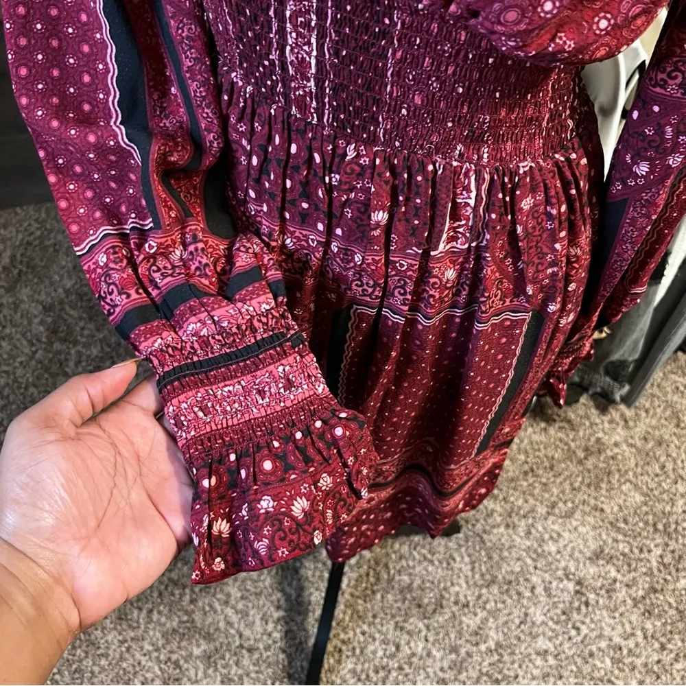 Altar’d State Boho Patchwork Mini Dress Size M - Image 5