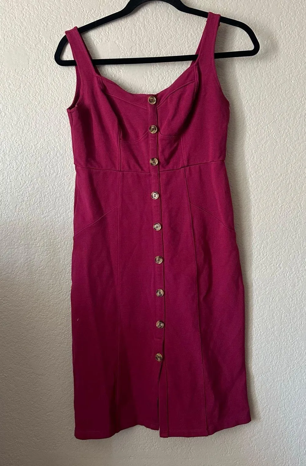 Maeve Anthropologie Knit Midi Dress Dark Fuchsia Size Small P - Image 2