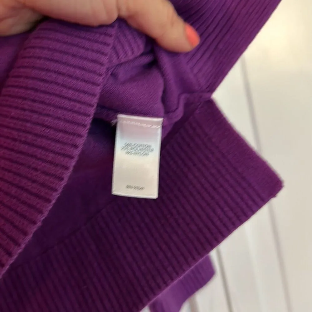 J.Jill cotton blend purple notch neck sweater medium petite Size undefined - Image 5