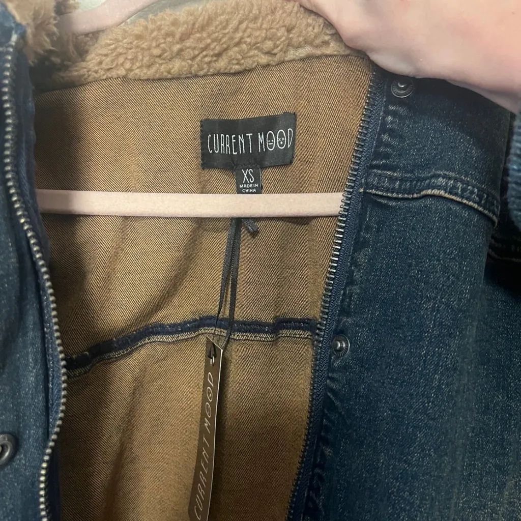 Current Mood  Bomber Jacket with Sherpa Tan Collar - Image 5