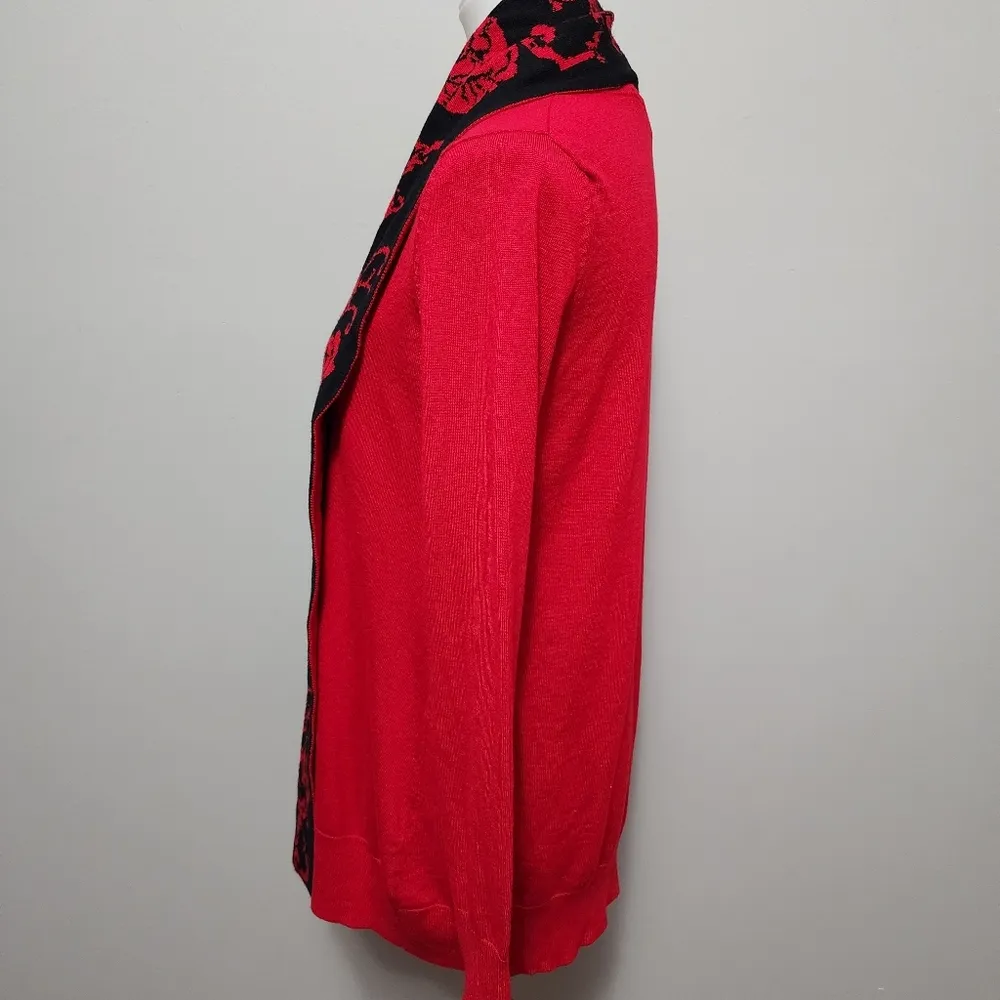 Cable & Gauge red coordinating scarf crewneck sweater size small - Image 4