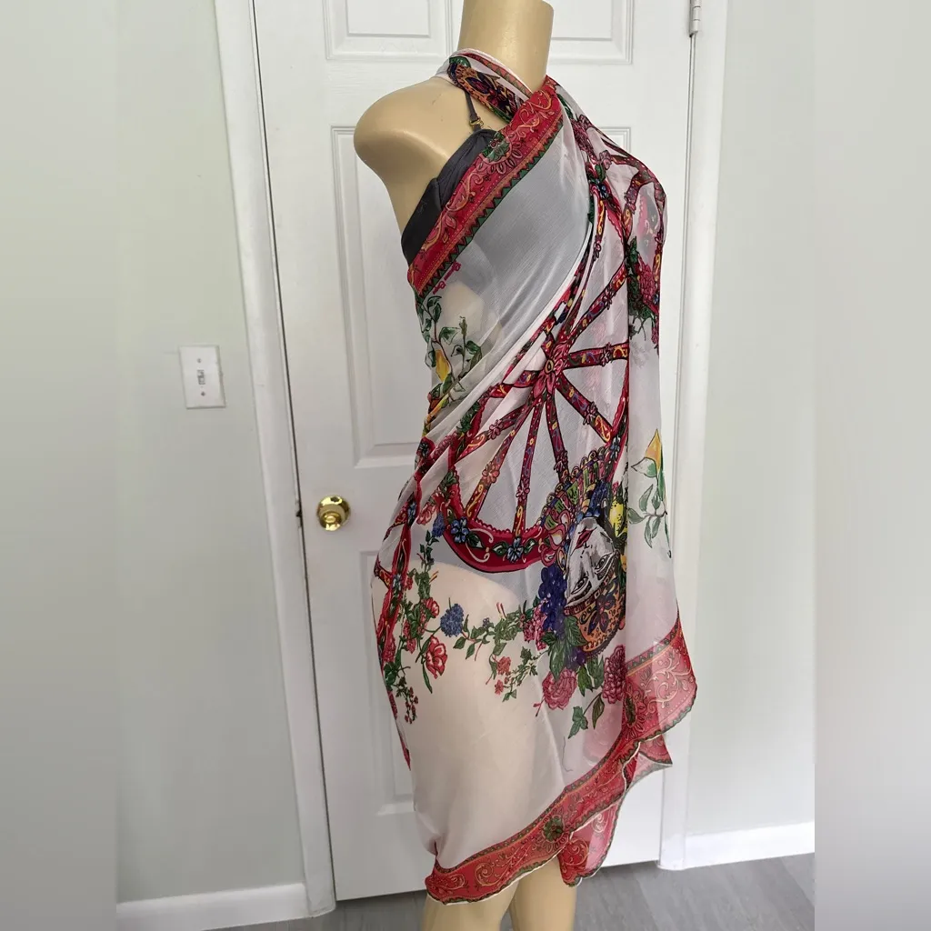 🇮🇹 Antica Sartoria by Giacomo
Cinque or Pareo Wrap Scarf From Positano Italy Blue - Image 4