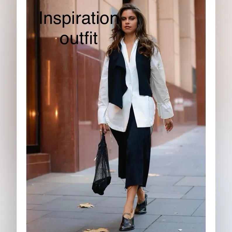 Vintage 90s ESPRIT black velvet embroidered vest menswear casual versatile M - Image 2