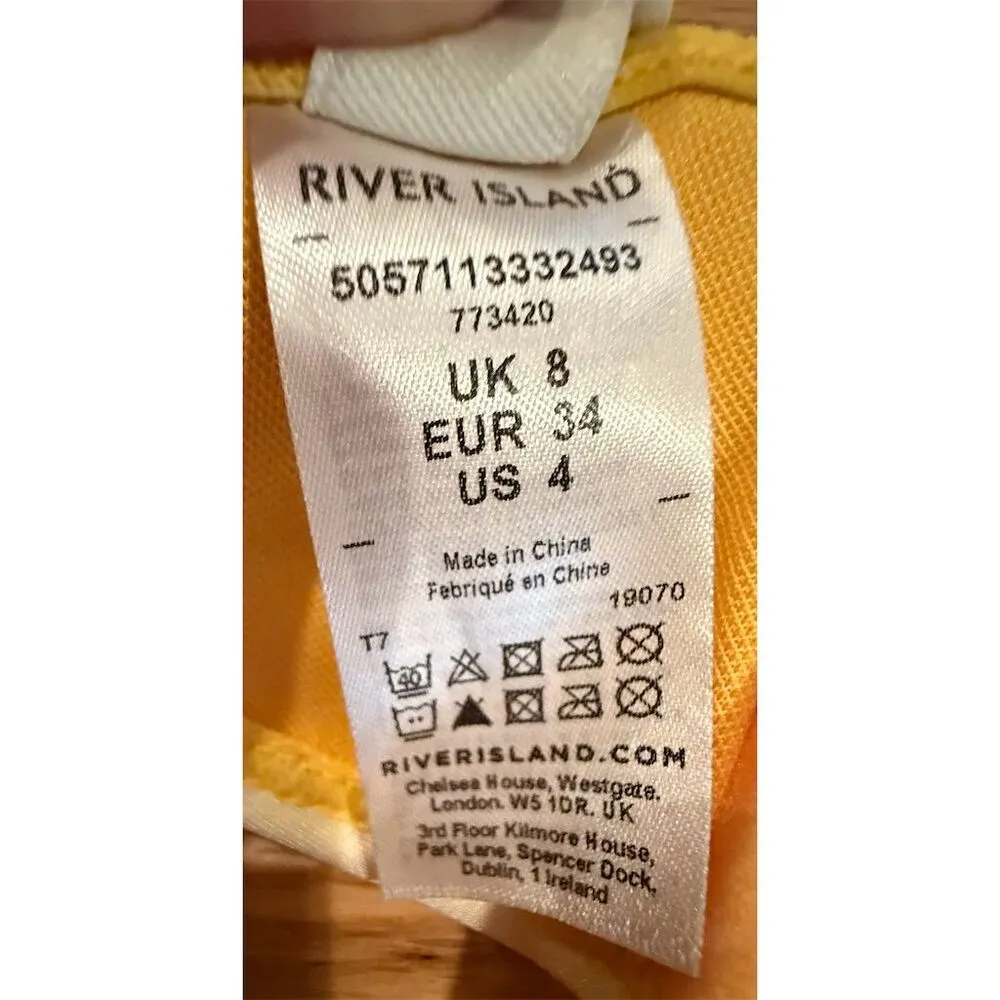 River Island Women's Halter Bikini Top Size 4 Multicolor Abstract - Image 6