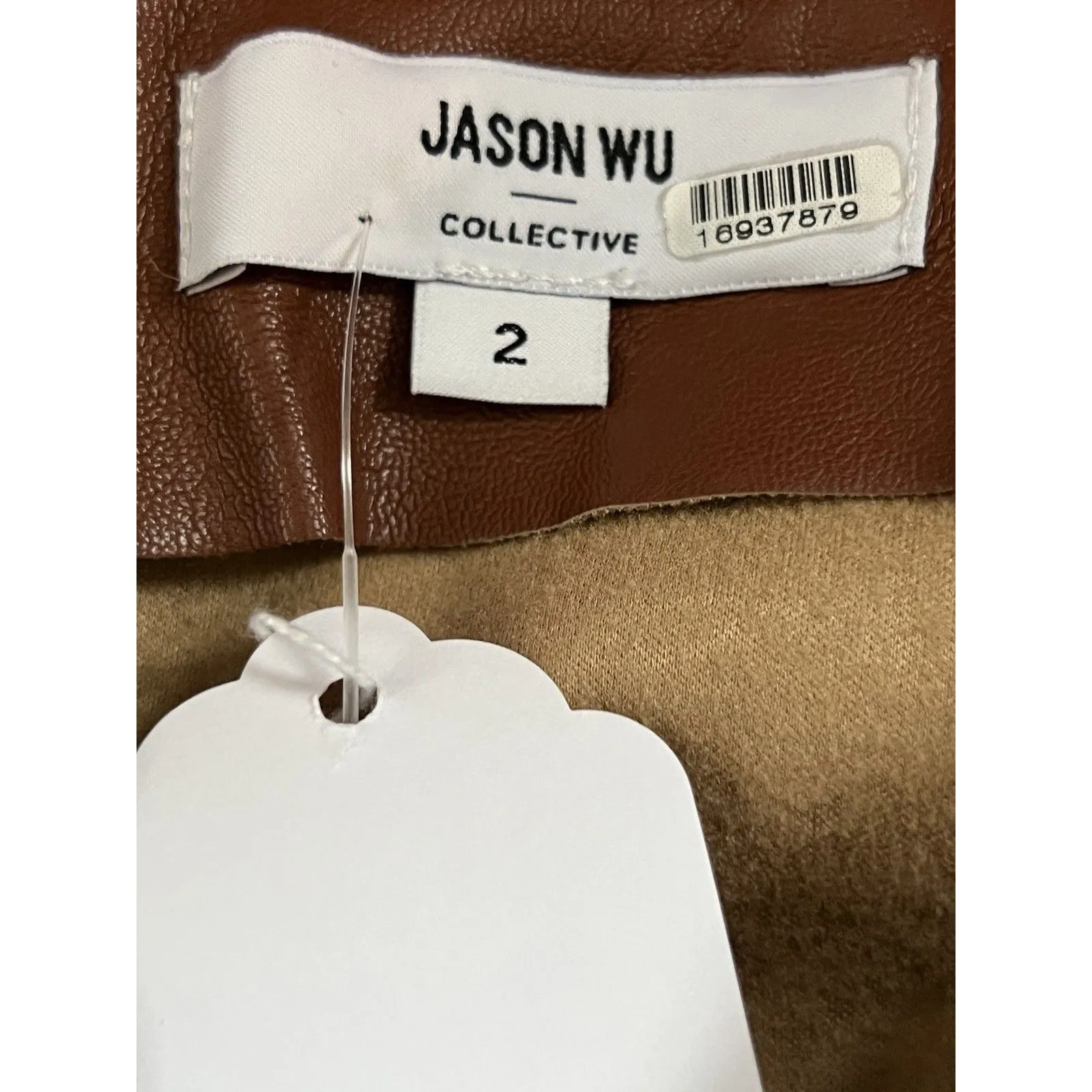 Jason Wu Ruched Side Faux Leather Skirt Size 2 - Image 12