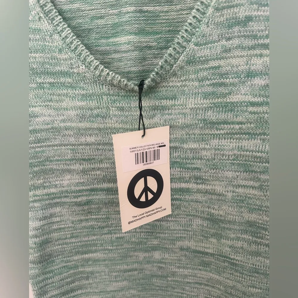 NWT Madhappy Knit Dress Summer Collection Melange Knit Ice Green Size Medium - Image 4