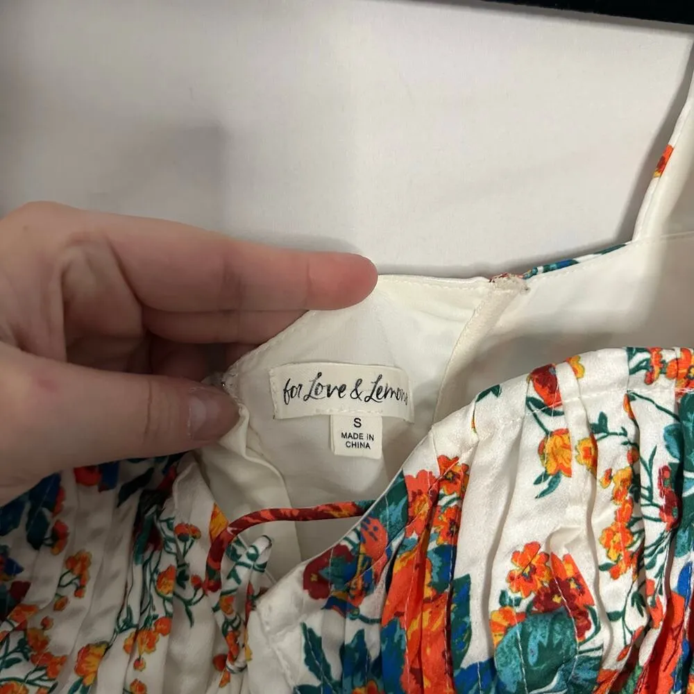 For Love & Lemons Brandy Floral Top Ivory Size Small - Image 5