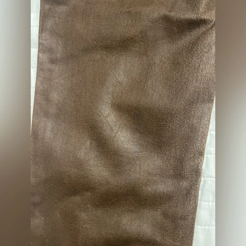 NWOT  NYDJ Marca Skinny Jeans Coated Tan Brown Original Fit Leather Pants - Image 8