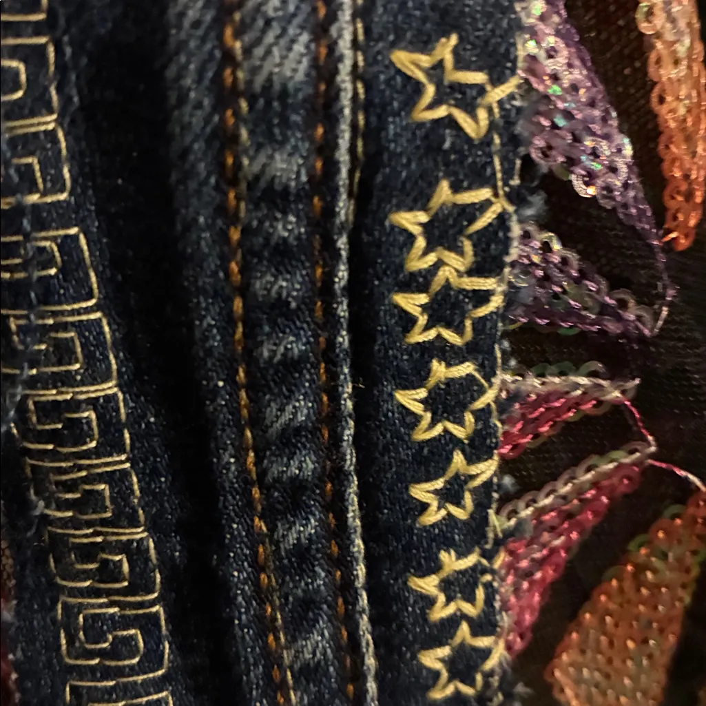 Handcrafted Denim Jacket Blue Size L - Image 3