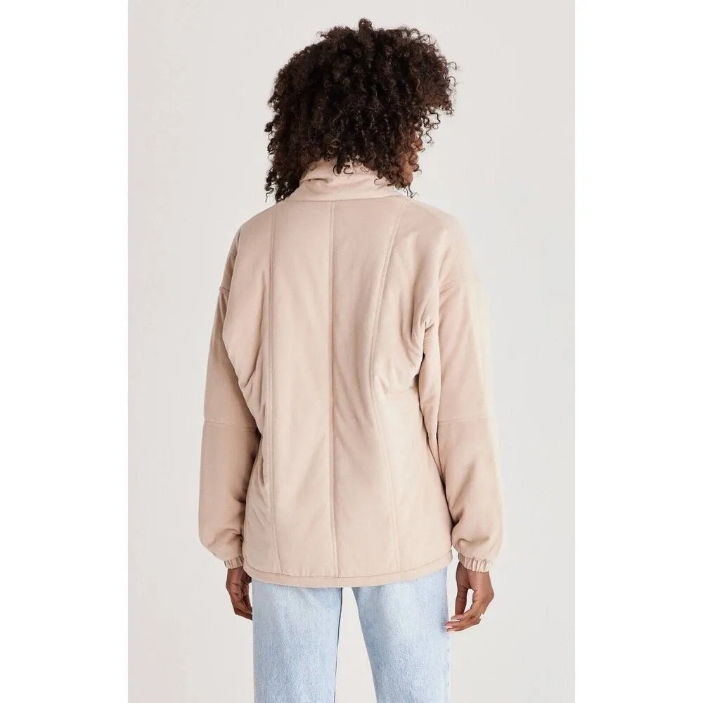 Z Supply  Roz Quilted Jacket Solid Frappe Tan Brown Medium EUC Casual Basic $175 - Image 2