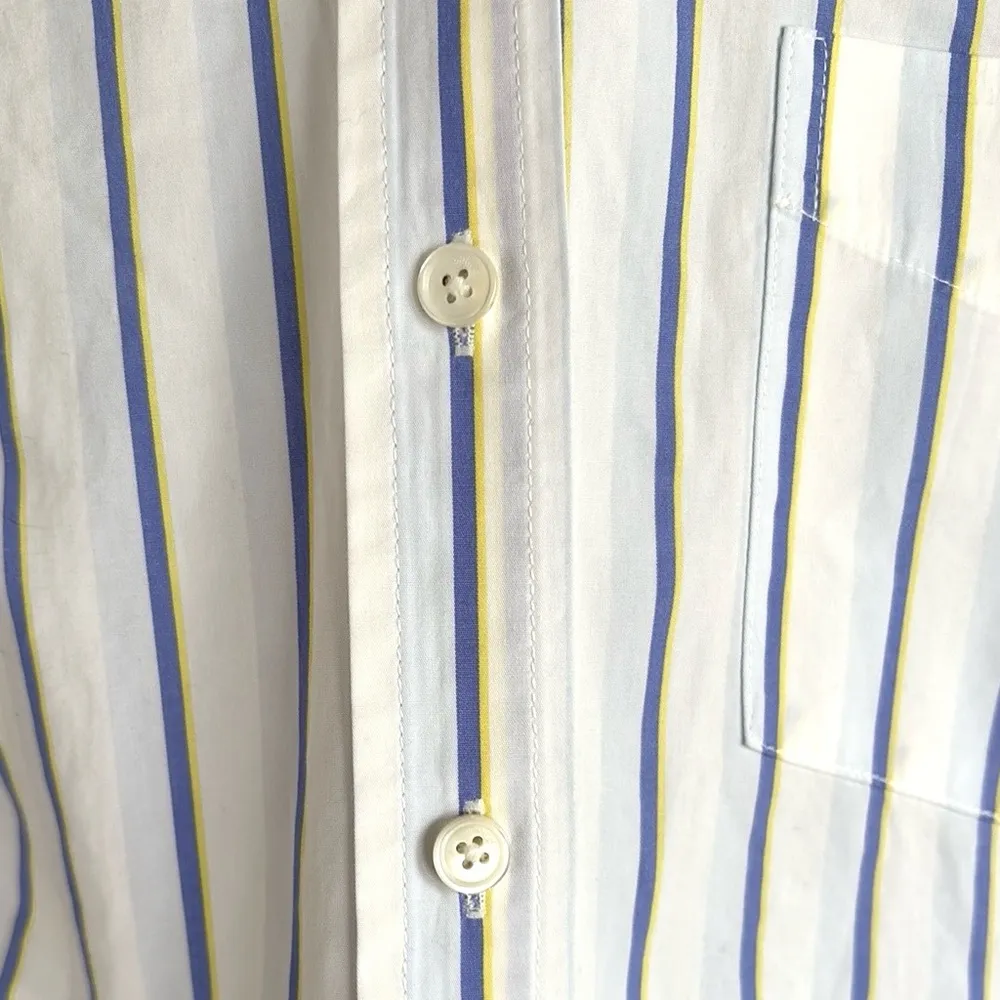 EUC Aritzia Wilfred Free Sail Cotton Oversize Button Down Top White Blue Small - Image 6