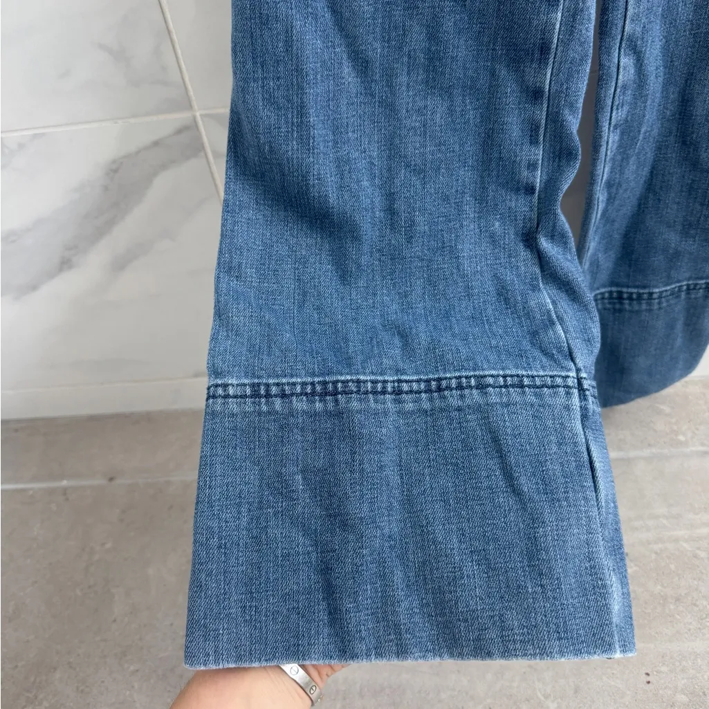 Aerie denim jean overalls blue kick flare - XS - retro styled outfit - Image 7