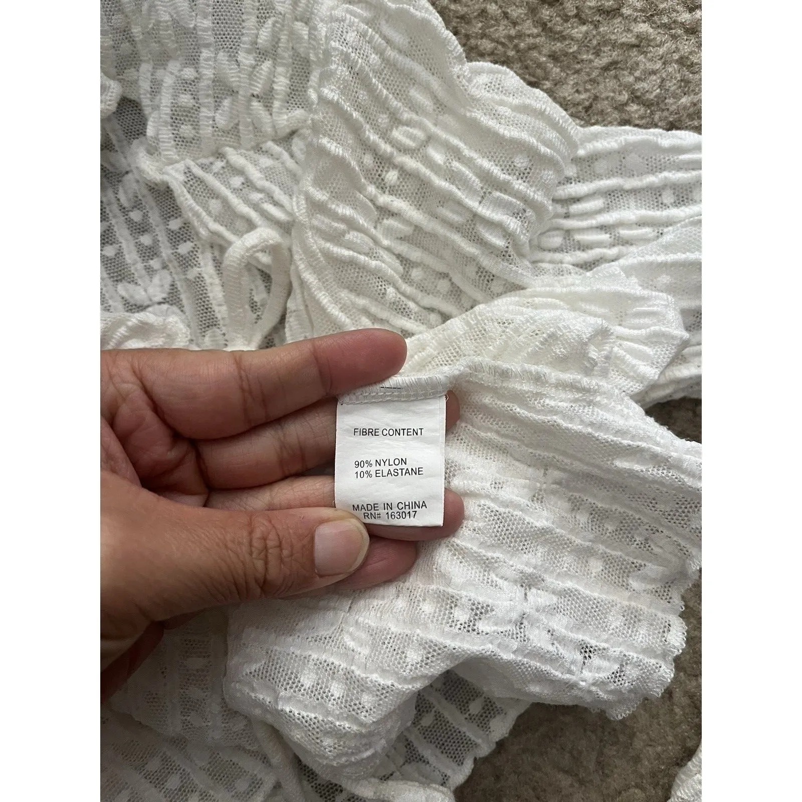 Princess Polly Fairy Top 4 tie front romantic floral sheer flare sleeve white - Image 6