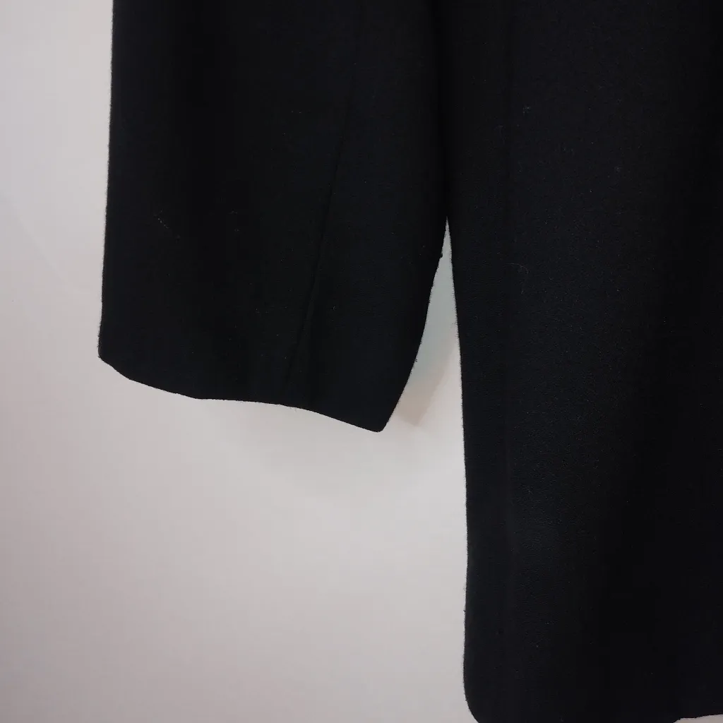 Kasper 12 Black Long Lined Dress Suit Jacket Funeral Gold - Image 5