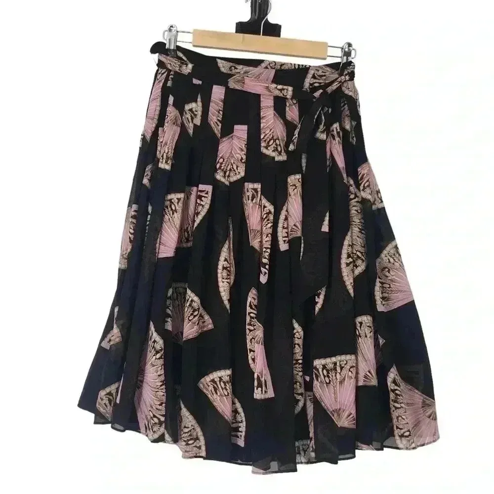 Ann Taylor Women’s Pleated Side Tie Skirt Size 8 – Fan Floral Print, Lined - Image 11