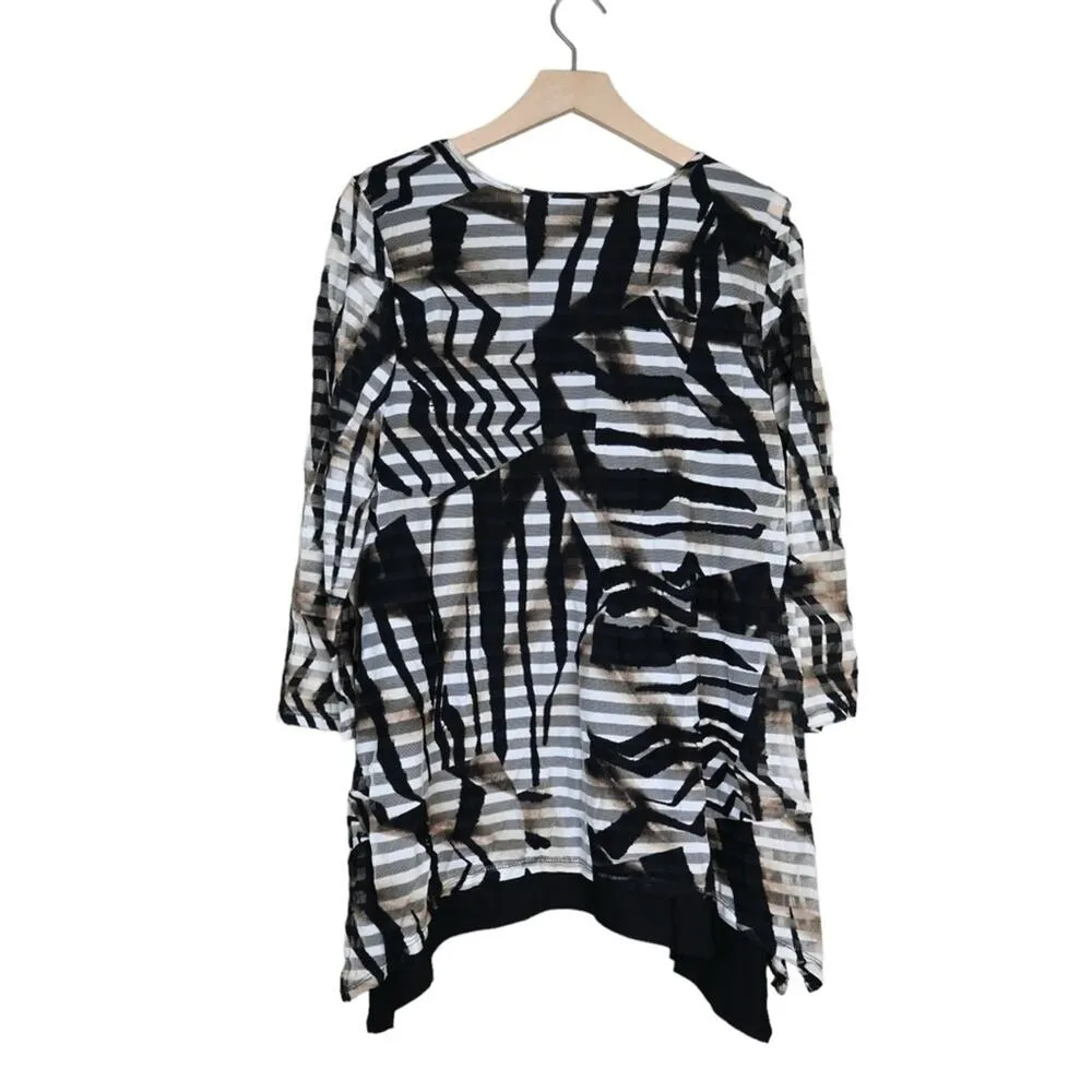 Dana Buchman Womens L Shark Bite Pullover Blouse - Image 2