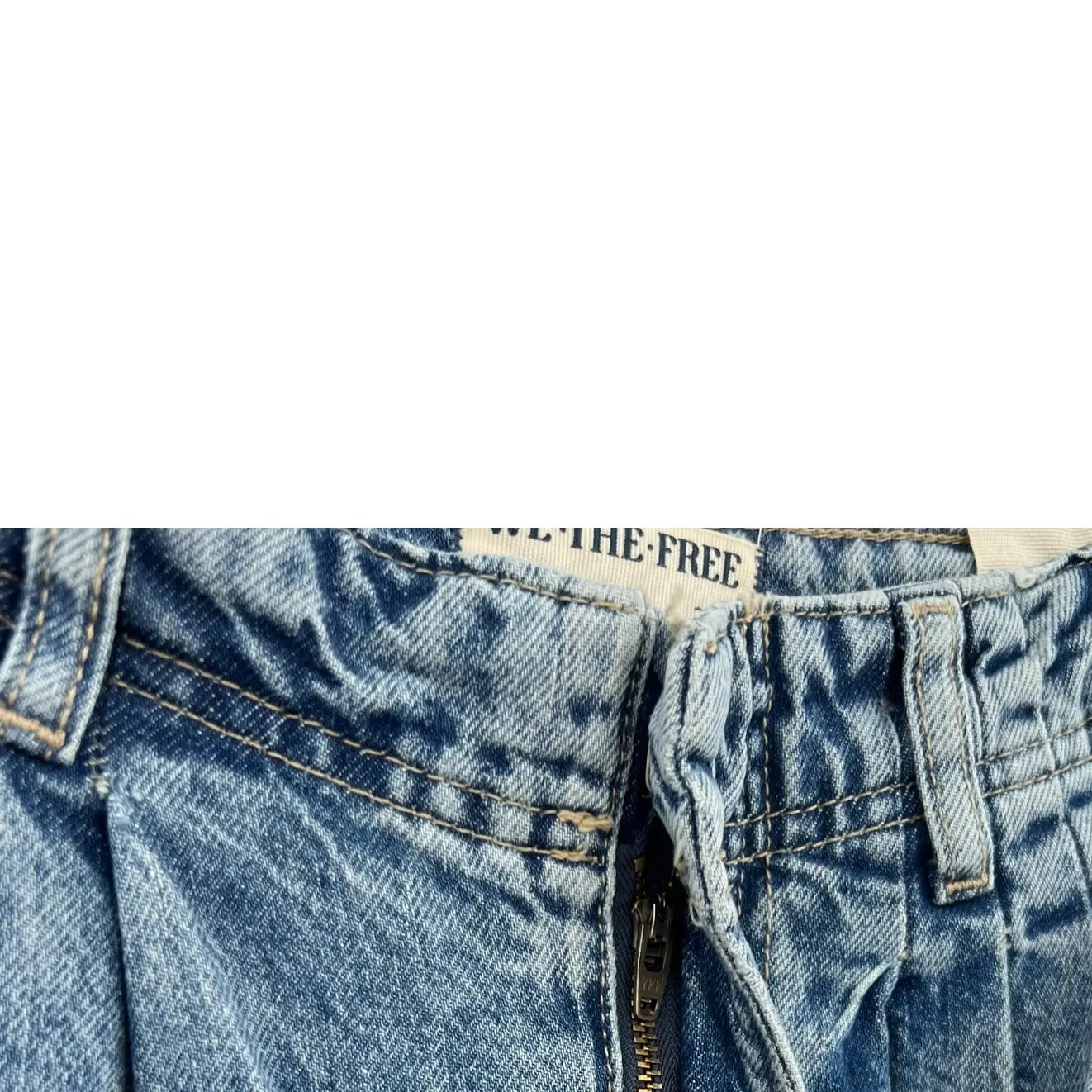 Free People Equinox Denim Trouser Jeans Pants Wide Leg Blue Size 29 - Image 7