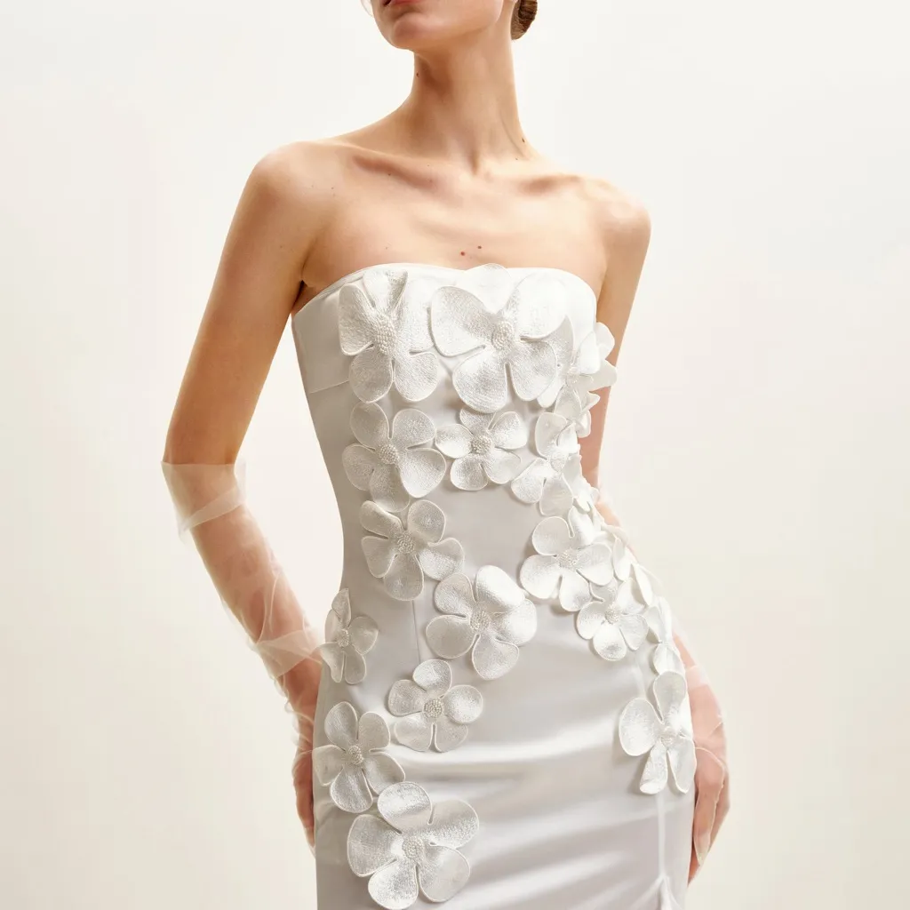 JW PEI Floral Embroidered Long Dress - White - Image 3