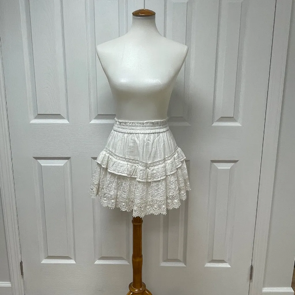 LoveShackFancy Tanisha White‎ Skirt - Image 2