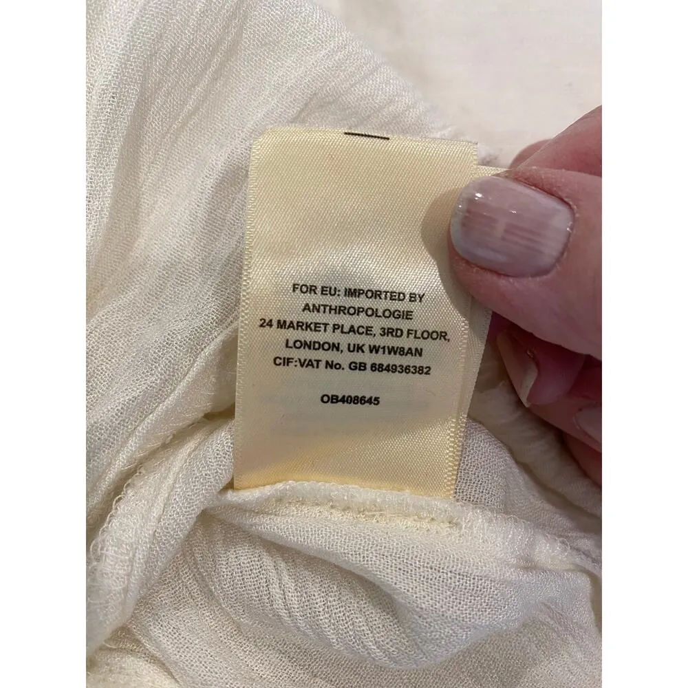 Vanessa Virginia Women's Top Size 2 Boho Crochet Trim Sleeveless White Blouse - Image 8