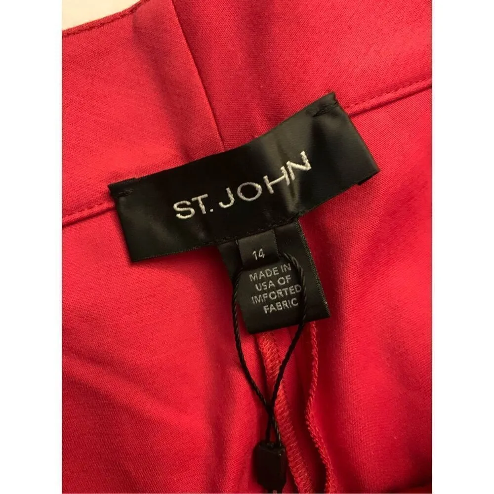 St. John Emma pants trousers berry red women's size 14 NEW NWT - Image 3