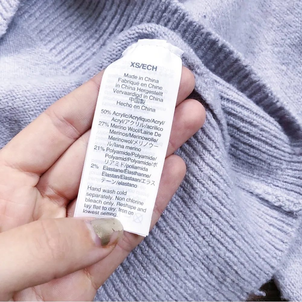 Madewell • Brockton Bobble Sweater Coziest Yarn merino Faded Lavender pom pom - Image 8