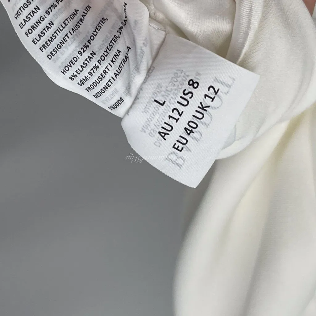 Bardot Jenna One Shoulder Cutout Orchid White Sleeveless Midi Dress White Large - Image 14