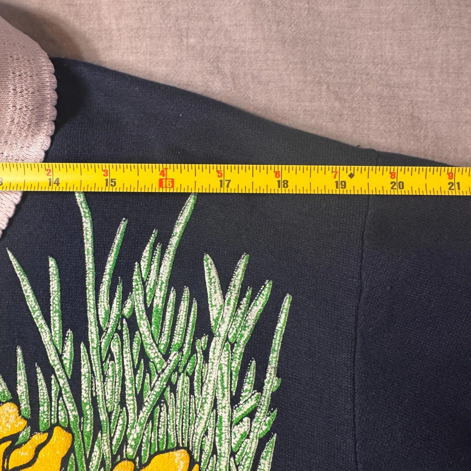 Jane Colby Long Sleeve Womens Medium Puff‎ Paint Floral Garden Grandma USA VTG Blue - Image 6