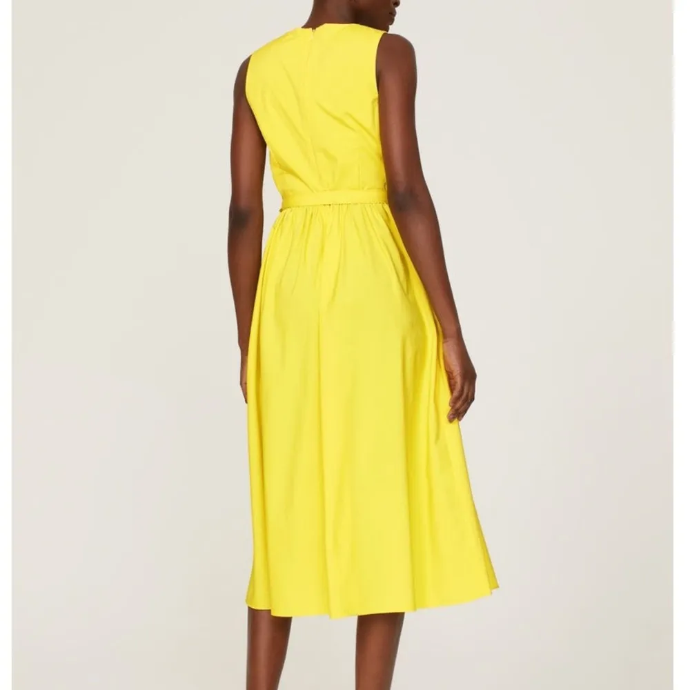 TOCCIN X RTR Twist Front Belted Midi Dress in Lemon Yellow Size 12 Gently Used - Image 2