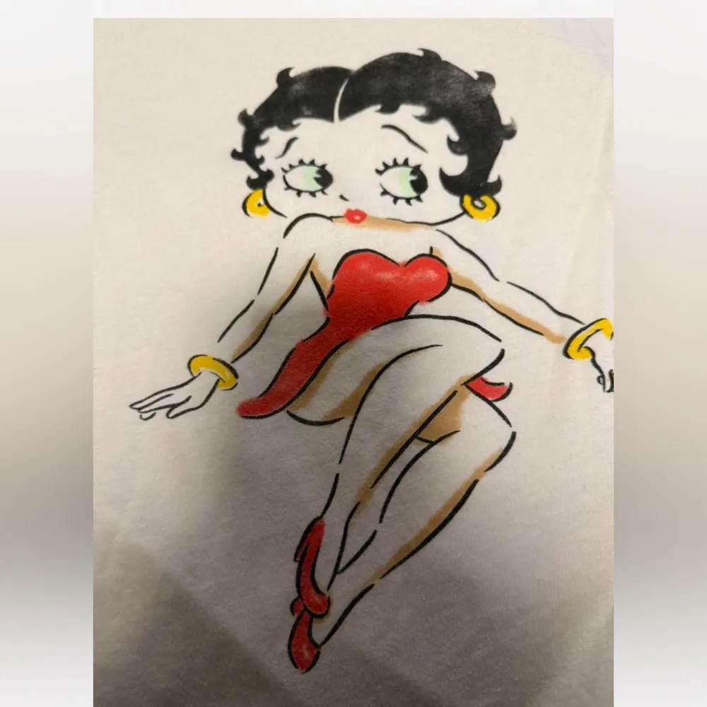 Betty Boop White crop top size xl - Image 3