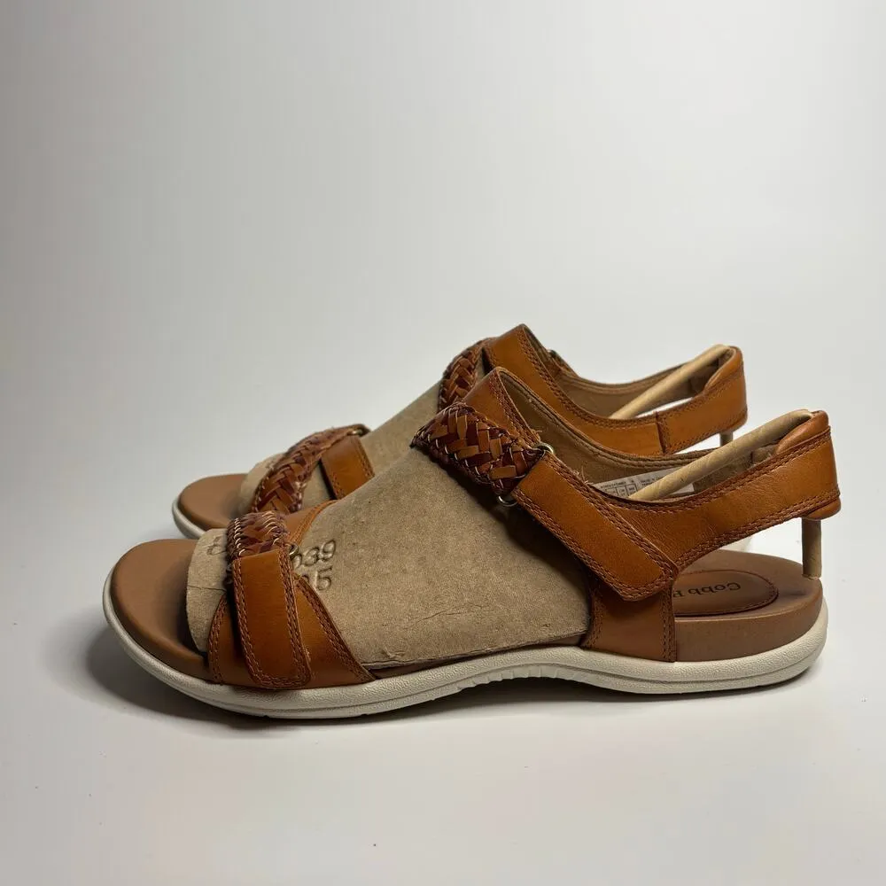 Cobb Hill Rubey Braid Strap Leather Sandals in Tan (Wide) Brown Size 10 - Image 2