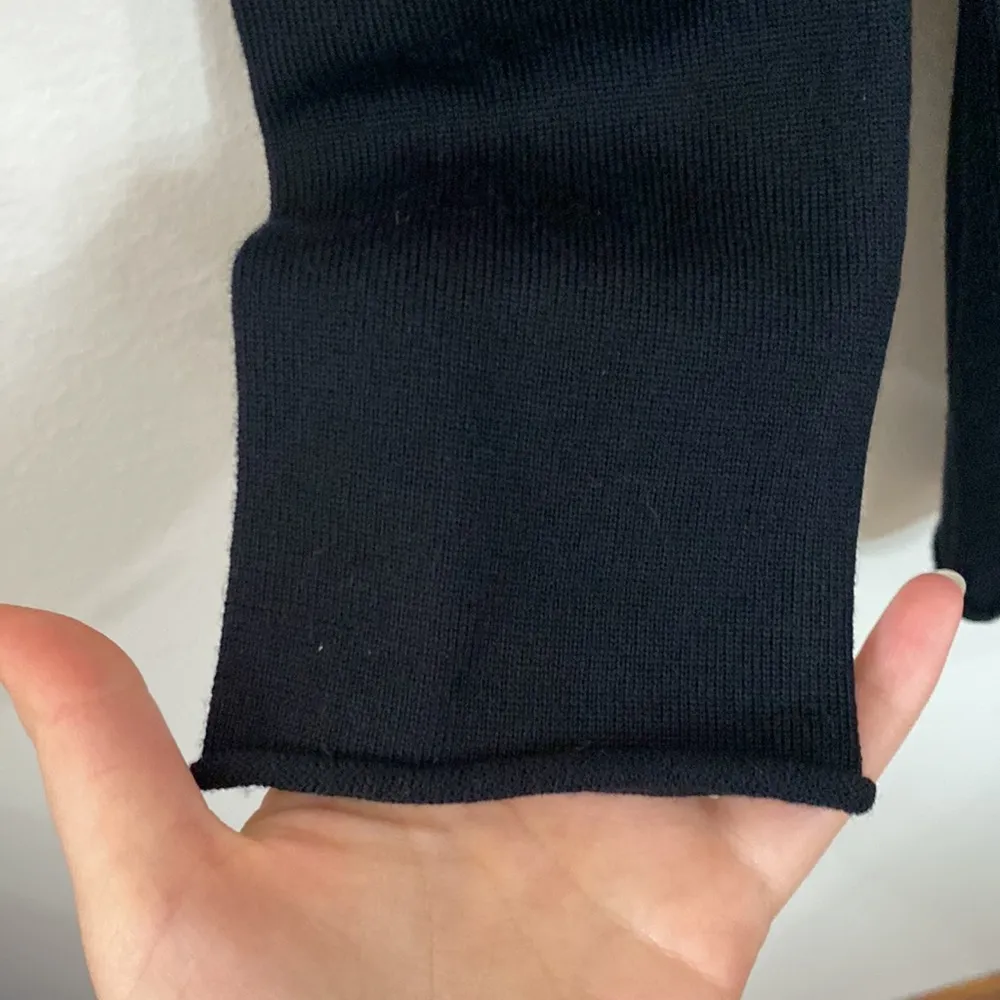 Tory Burch black 100% merino sweater tunic with studded embellished neck size XS - Image 6